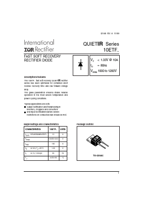 10ETF10 Datasheet PDF International Rectifier