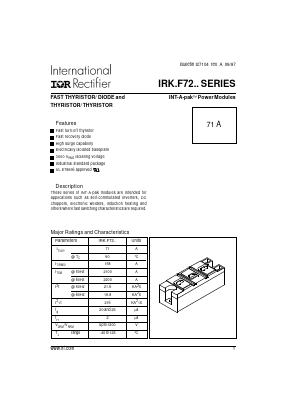 IRKF72 Datasheet PDF International Rectifier