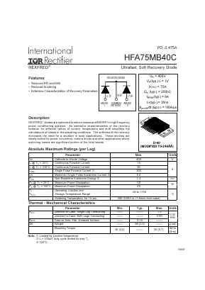 HFA75MB40C Datasheet PDF International Rectifier