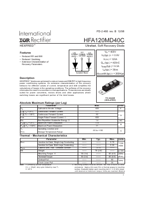 HFA120MD40C Datasheet PDF International Rectifier