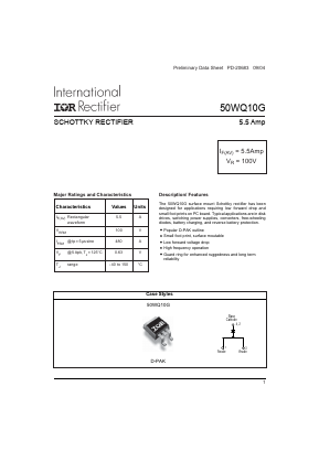 50WQ10GTRR Datasheet PDF International Rectifier