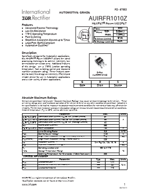 AUIRFR1010ZTRL Datasheet PDF International Rectifier