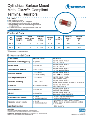 SMC15051R0JLF7 Datasheet PDF IRC - a TT electronics Company.