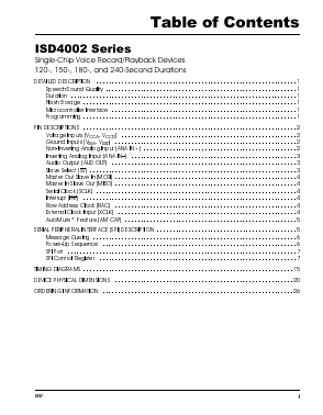 ISD4002 Datasheet PDF Information Storage Devices