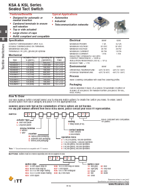 KSA0A211 Datasheet PDF ITT Cannon 