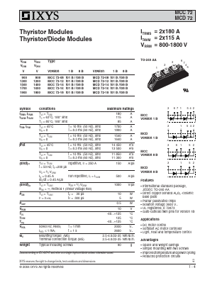 MCC72-08IO8B Datasheet PDF IXYS CORPORATION