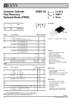 DSEK30 Datasheet PDF IXYS CORPORATION