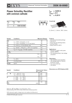 DSSK80-0008D Datasheet PDF IXYS CORPORATION