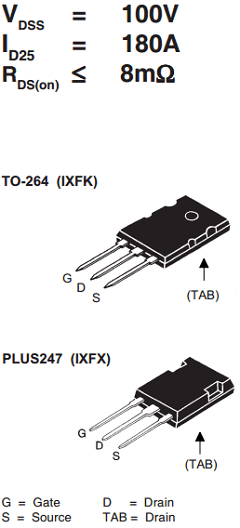 IXFX180N10 Datasheet PDF IXYS CORPORATION