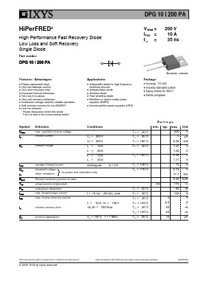 DPG10I200PA Datasheet PDF IXYS CORPORATION