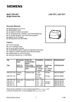 LOGT671-HO Datasheet PDF Infineon Technologies