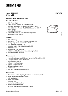 LWT676-L2 Datasheet PDF Infineon Technologies