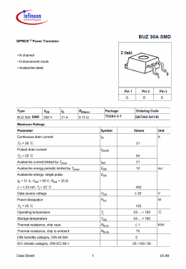 BUZ30ASMD Datasheet PDF Infineon Technologies