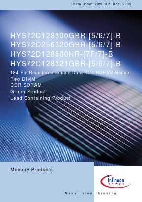 HYS72D128500HR-7F-B Datasheet PDF Infineon Technologies