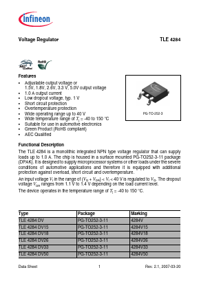 TLE4284DV26 Datasheet PDF Infineon Technologies