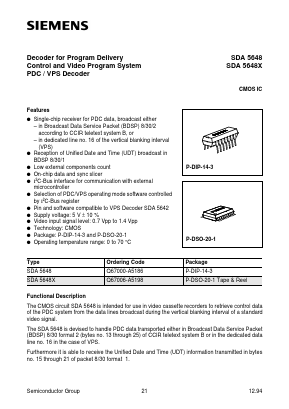 SDA5648X Datasheet PDF Infineon Technologies