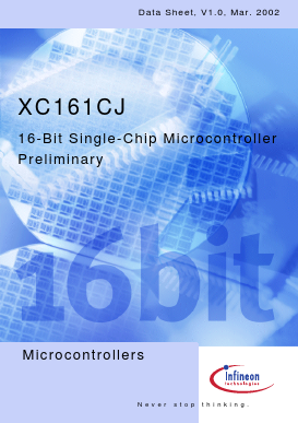 XC161CJ Datasheet PDF Infineon Technologies