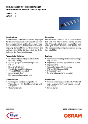 SFH5110 Datasheet PDF Infineon Technologies