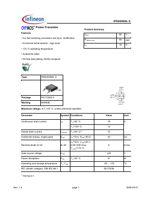 640N06L Datasheet PDF Infineon Technologies