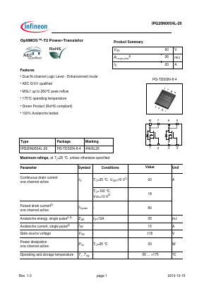 4N06L26 Datasheet PDF Infineon Technologies
