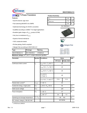 BSC072N03LDG Datasheet PDF Infineon Technologies