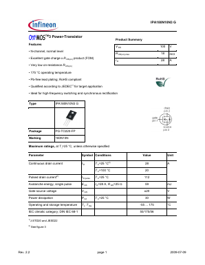 180N10N Datasheet PDF Infineon Technologies