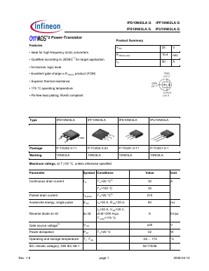 IPD10N03LA Datasheet PDF Infineon Technologies