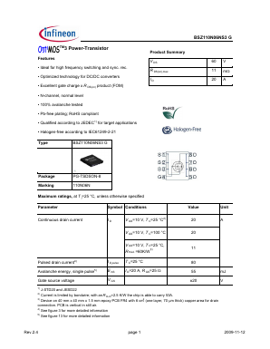 110N06N Datasheet PDF Infineon Technologies