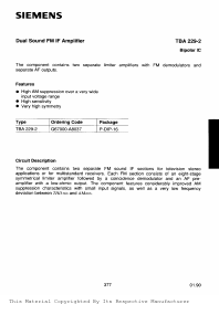 TBA229-2 Datasheet PDF Infineon Technologies