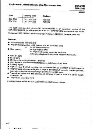 SDA2087 Datasheet PDF Infineon Technologies