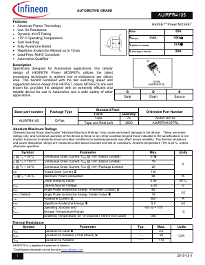 AUIRFR4105 Datasheet PDF Infineon Technologies