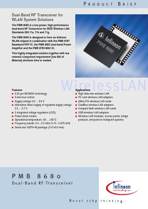 PMB8680 Datasheet PDF Infineon Technologies