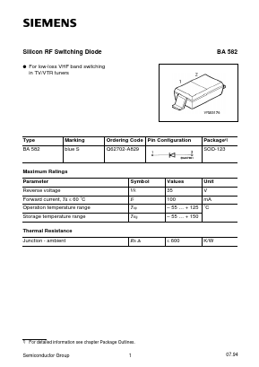 BA582 Datasheet PDF Infineon Technologies
