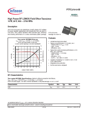 PTFC270101MV1R1KXUMA1 Datasheet PDF Infineon Technologies