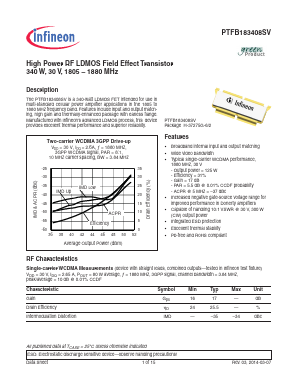 PTFB183408SV Datasheet PDF Infineon Technologies
