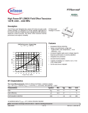 PTFB241402F Datasheet PDF Infineon Technologies