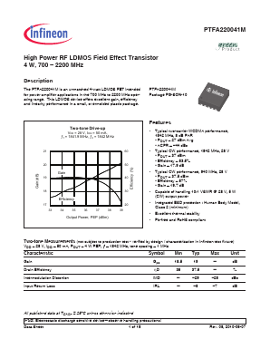 PTFA220041M Datasheet PDF Infineon Technologies