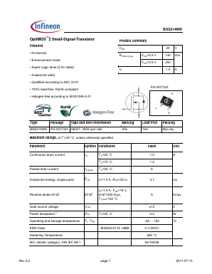 BSS214NW Datasheet PDF Infineon Technologies
