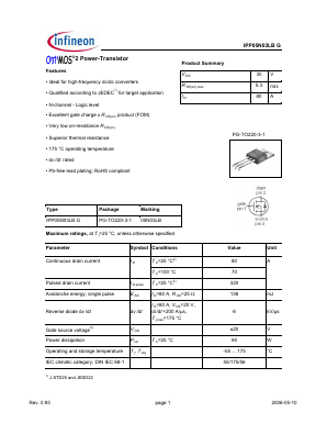 IPP05N03LBG Datasheet PDF Infineon Technologies