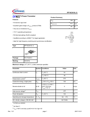 16CN10L Datasheet PDF Infineon Technologies