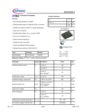 27N03S Datasheet PDF Infineon Technologies
