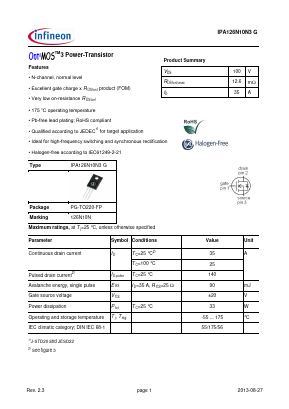 126N10N Datasheet PDF Infineon Technologies