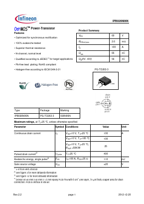 026N06N Datasheet PDF Infineon Technologies