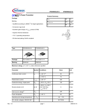 IPS05N03LBG Datasheet PDF Infineon Technologies