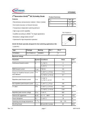 IDT02S60C Datasheet PDF Infineon Technologies