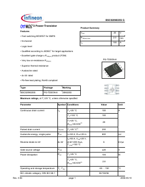 20N025S Datasheet PDF Infineon Technologies