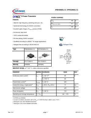 052N06L Datasheet PDF Infineon Technologies