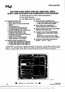 TS80L186EA13 Datasheet PDF Intel