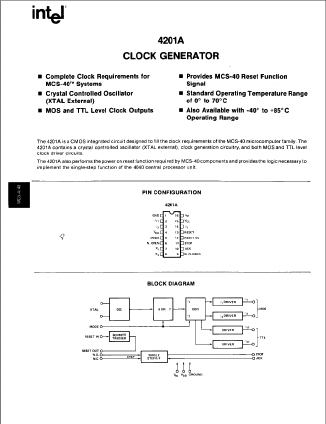 4201A Datasheet PDF Intel