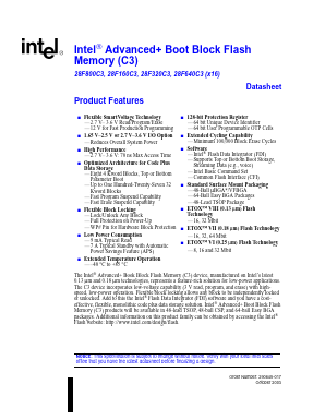 RC28F640C3BC80 Datasheet PDF Intel